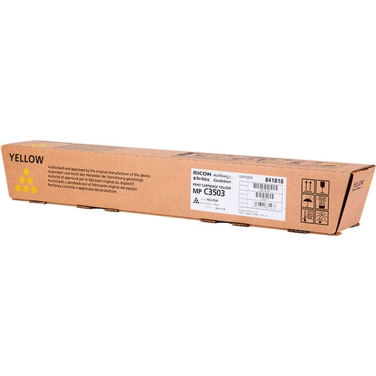 Cartouche toner jaune original Ricoh 841818 MP C3003 et MP C3503