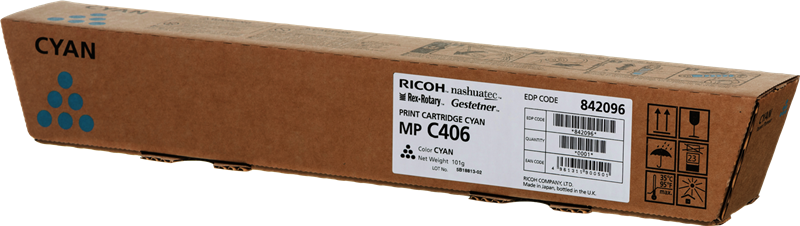 Cartouche toner cyan original Ricoh 842096 MP C306 et MP C406