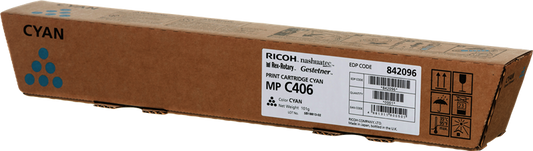 Cartouche toner cyan original Ricoh 842096 MP C306 et MP C406