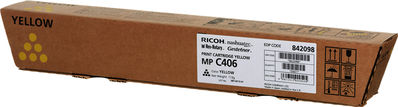 Cartouche toner jaune original Ricoh 842098 MP C306 et MP C406 